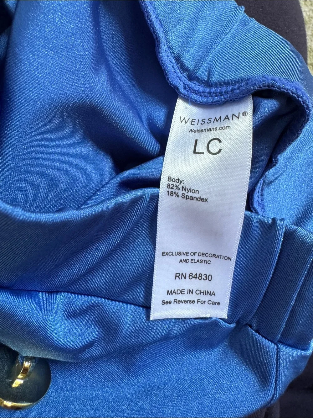 Weissman Catch A Wave Character Dance Costume Retro Bathing Suit Blue Size LC